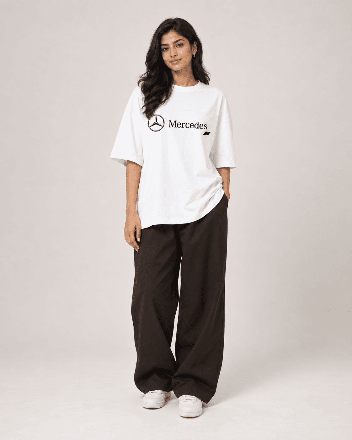 Mercedes AMG GT Graphic Oversized T-Shirt-White